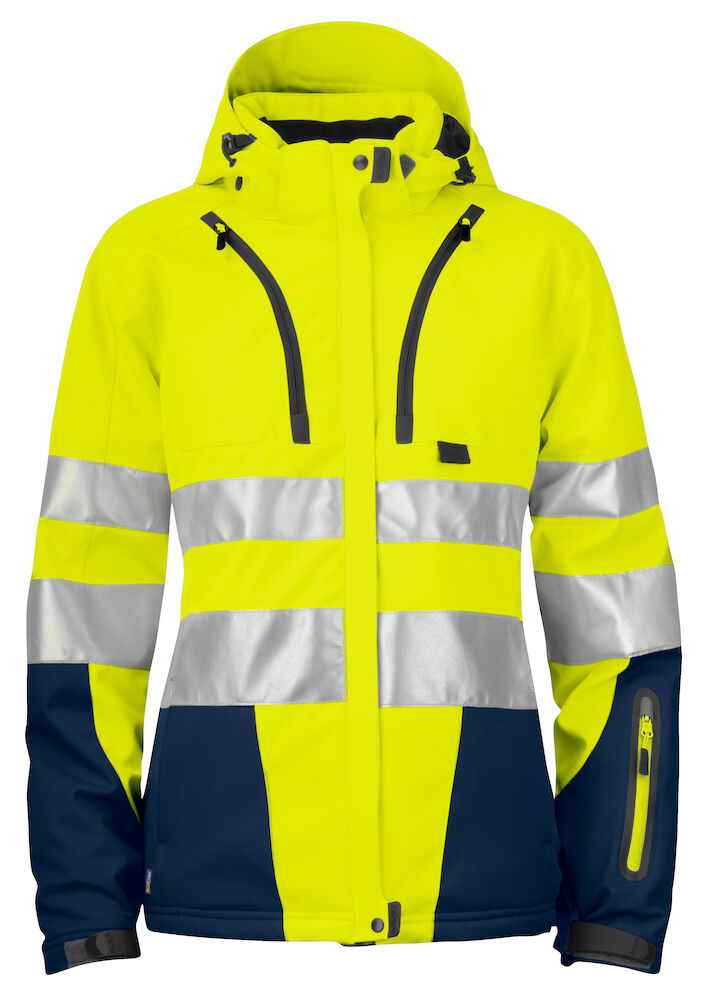 Projob Gevoerde Signalisatie Softshell En Iso 20471 Klasse 3 Dames - Projob - Jassen en bodywarmers, Softshell werkjassen
