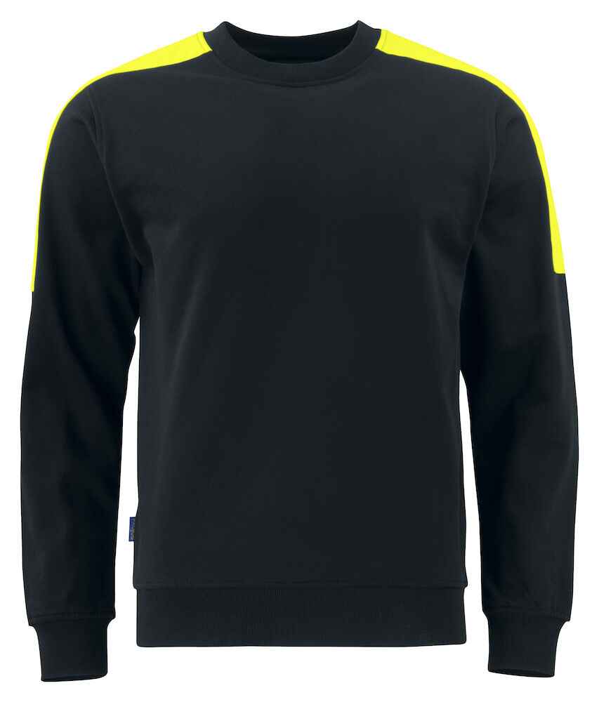 Projob Sweater Ronde Hals Met Fluo Inzetstukken - Projob - Truien en sweaters, Sweaters met ronde hals