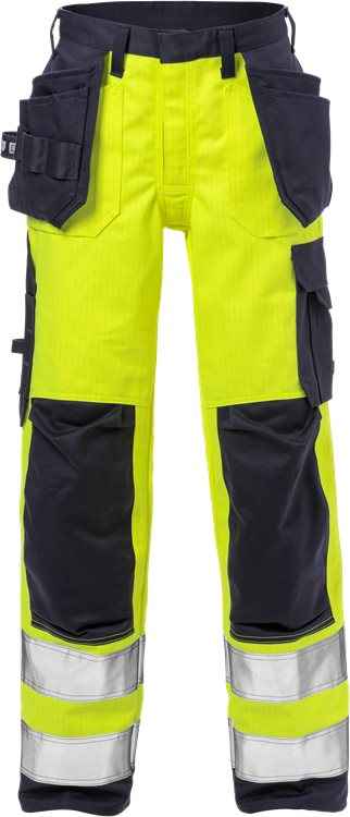 Flame high vis werkbroek dames klasse 2 2589 FLAM - Broeken en shorts - Werkbroeken met spijkerzakken