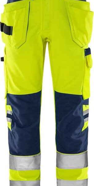 High vis Green werkbroek klasse 2 2641 GPLU - Broeken en shorts - Werkbroeken met spijkerzakken