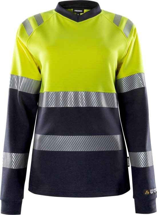 Flamestat high vis dames t-shirt met lange mouwen klasse 1 7108 TFL - T-shirts en polo's - T-shirts met ronde hals