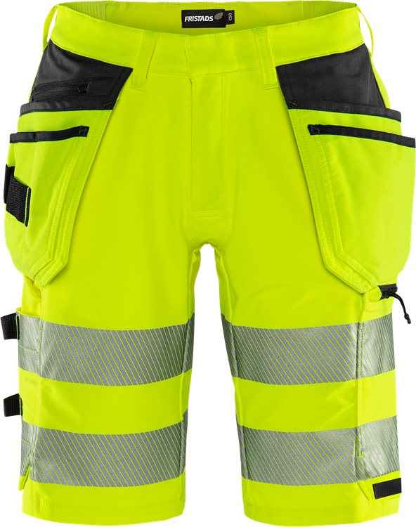 High vis Green stretch korte broek klasse 2 2646 GSTP - Broeken en shorts - Werkshorts met spijkerzakken