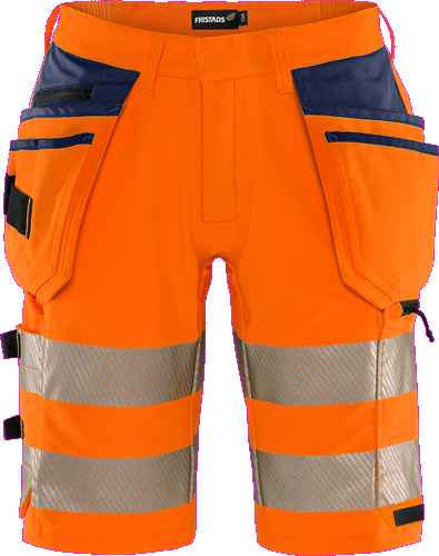 High vis Green stretch korte broek klasse 2 2646 GSTP - Broeken en shorts - Werkshorts met spijkerzakken