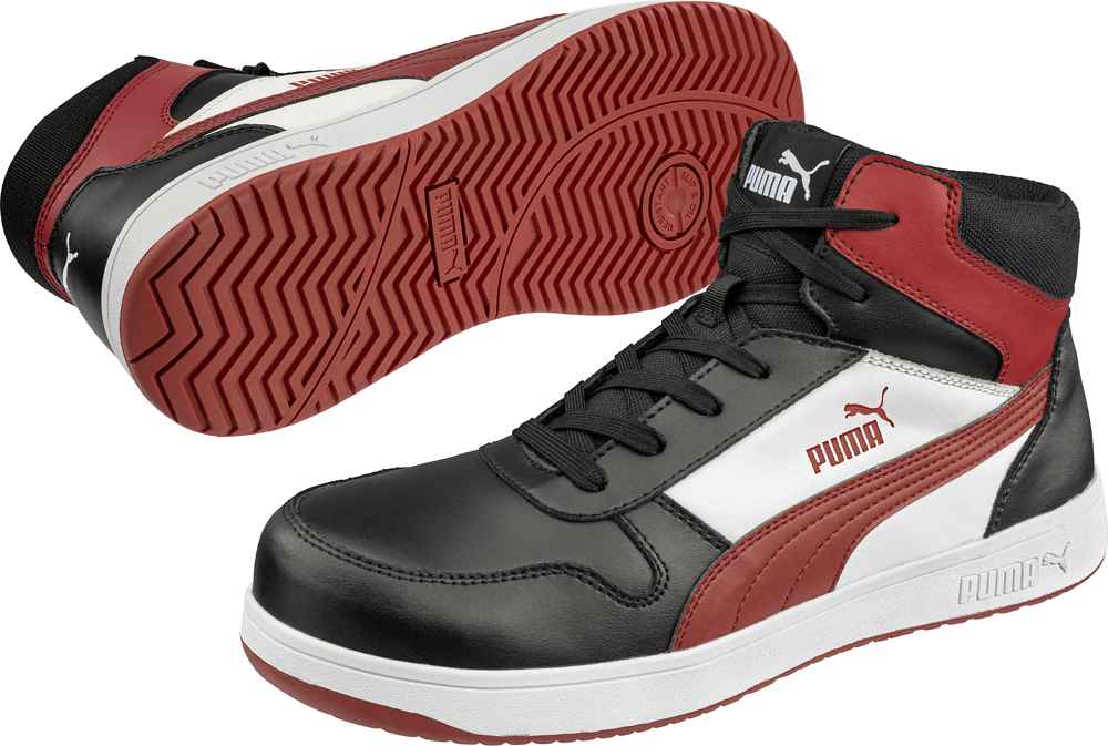 Puma Frontcourt Blk/Wht/Red Mid S3L - Schoenen en laarzen - Hoge werkschoenen