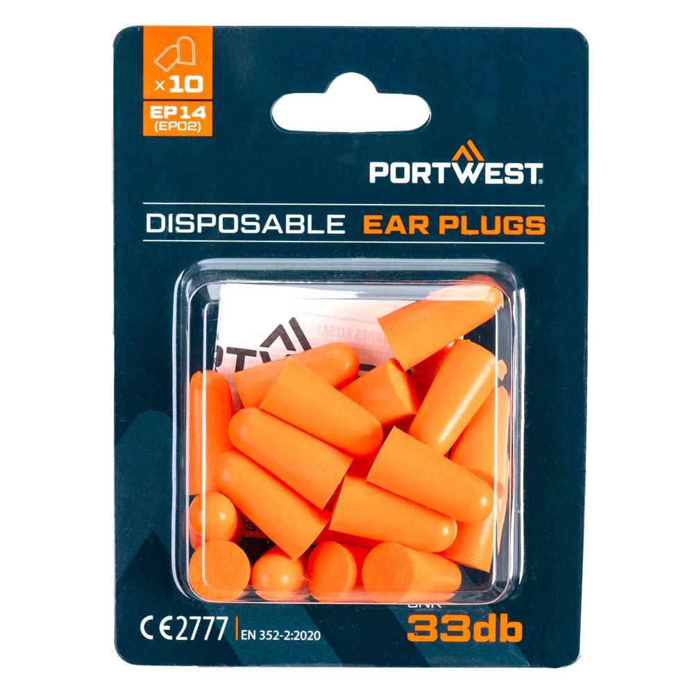 Portwest PU-schuim Oordoppen Blisterverpakking (10 paar)