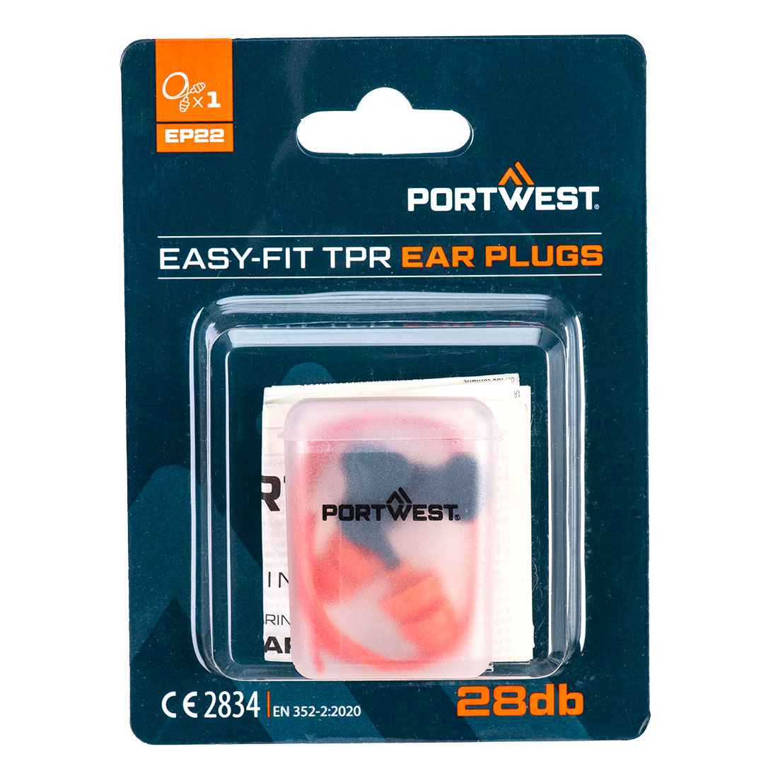 Portwest Easy Fit TPR Oordoppen met Koord (1 paar)