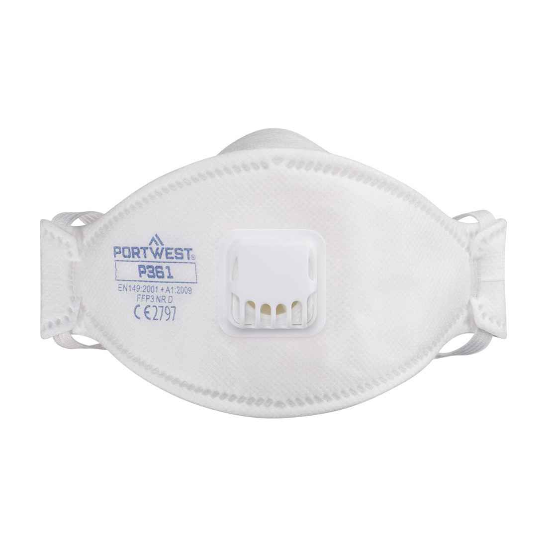 Portwest Drievoudig Gevouwen FFP3 Stofmasker met Ventiel Dolomiet (10 stuks)