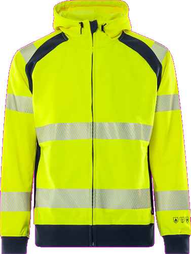 FRISTADS Flamestat high vis sweatjack met capuchon klasse 3 7952 GFSW - Truien en sweaters - Hoodies
