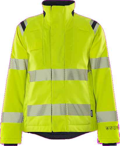 FRISTADS Flamestat Green high vis stretch dames winterjack klasse 3 4943 GFS - Jassen en bodywarmers - Winterjassen